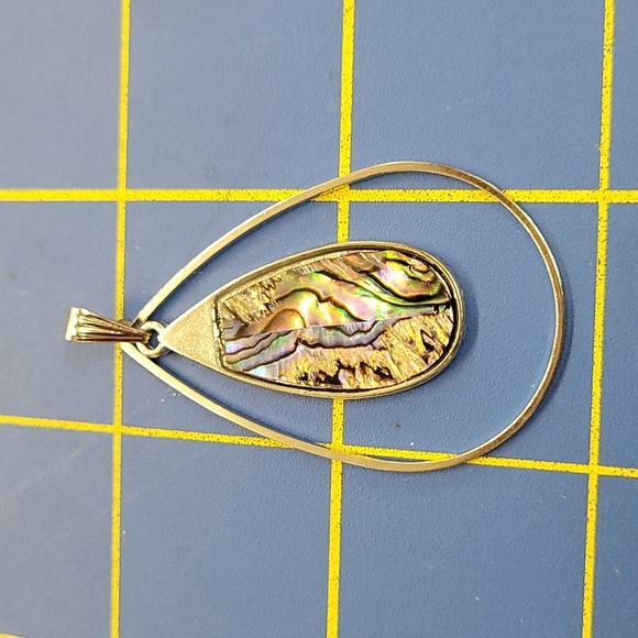 Multi Color Iridescent Tear Drop Pendant 2" - Picture 1 of 2